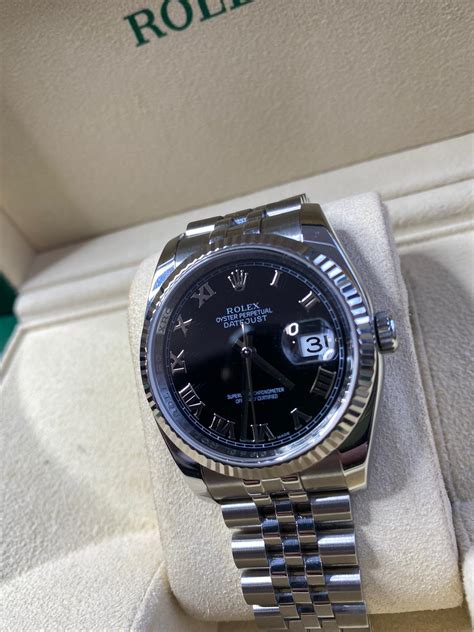 rolex datejust 36 roman numerals black dial|Rolex Datejust 36mm for sale.